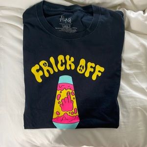 Black Graphic “Frick Off” Trippy Tee